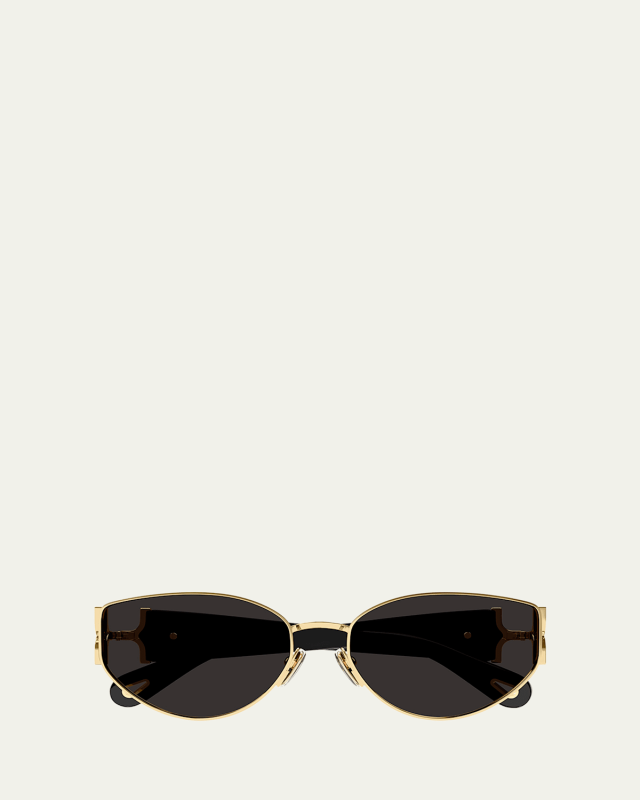 Round Logo-Print Sunglasses